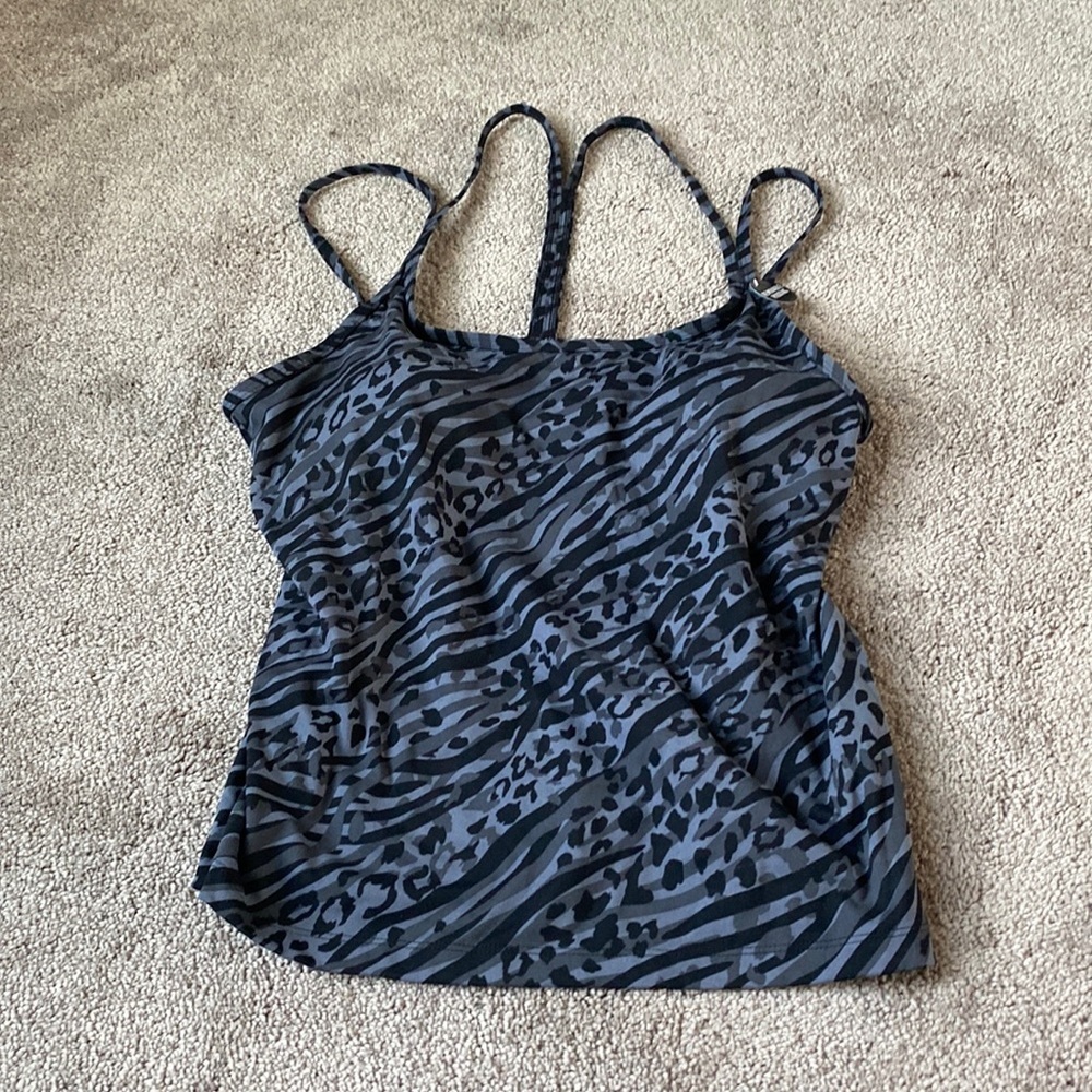 Victoria’s Secret PINK Black Gray Animal Print Tank Top Cami NWT SIZE XL